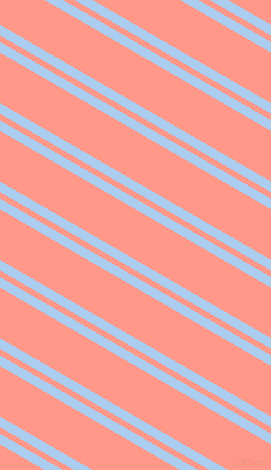 150 degree angles dual striped line, 13 pixel line width, 8 and 62 pixels line spacing, Pale Cornflower Blue and Mona Lisa dual two line striped seamless tileable