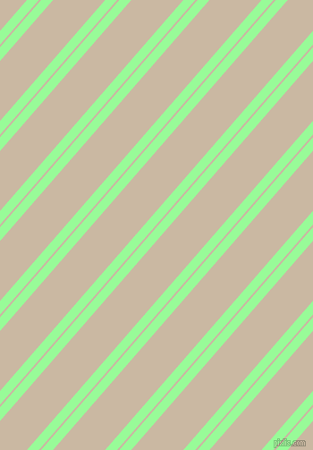 49 degree angle dual stripes lines, 10 pixel lines width, 2 and 44 pixel line spacing, Pale Green and Grain Brown dual two line striped seamless tileable