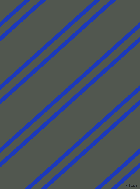 42 degree angles dual stripes line, 13 pixel line width, 22 and 106 pixels line spacing, Persian Blue and Battleship Grey dual two line striped seamless tileable