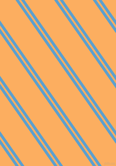 125 degree angles dual stripes lines, 9 pixel lines width, 6 and 80 pixels line spacing, Picton Blue and Rajah dual two line striped seamless tileable
