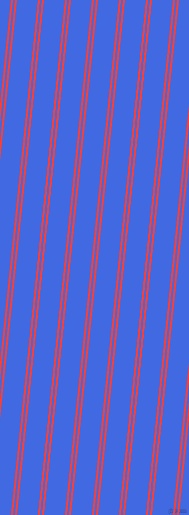 84 degree angles dual striped line, 4 pixel line width, 4 and 42 pixels line spacing, Red Orange and Royal Blue dual two line striped seamless tileable
