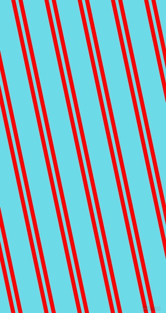102 degree angle dual stripes line, 8 pixel line width, 6 and 42 pixel line spacing, Red and Turquoise Blue dual two line striped seamless tileable