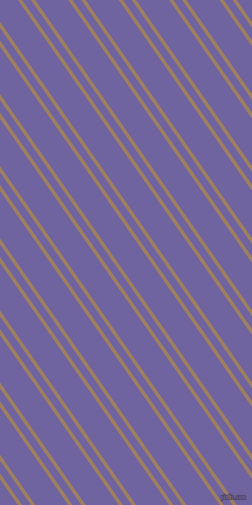 125 degree angle dual striped line, 5 pixel line width, 10 and 38 pixel line spacing, Sorrell Brown and Scampi dual two line striped seamless tileable