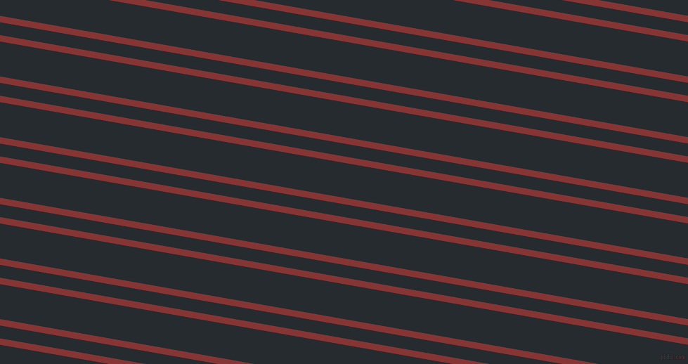 170 degree angle dual striped lines, 9 pixel lines width, 18 and 49 pixel line spacing, Tall Poppy and Blue Charcoal dual two line striped seamless tileable