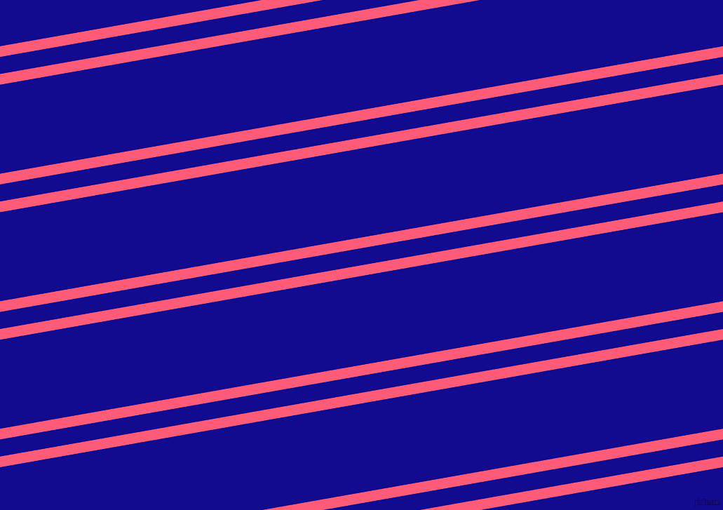 10 degree angles dual stripes lines, 15 pixel lines width, 24 and 125 pixels line spacing, Wild Watermelon and Ultramarine dual two line striped seamless tileable
