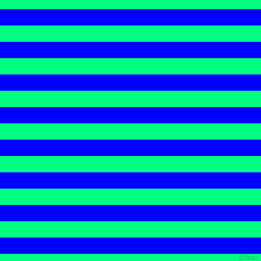 horizontal lines stripes, 32 pixel line width, 32 pixel line spacing, Blue and Spring Green horizontal lines and stripes seamless tileable