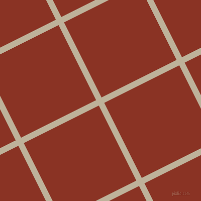 27/117 degree angle diagonal checkered chequered lines, 12 pixel line width, 167 pixel square size, Akaroa and Burnt Umber plaid checkered seamless tileable