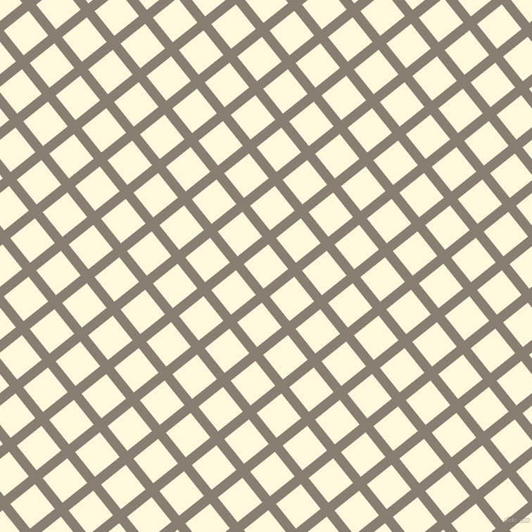 39/129 degree angle diagonal checkered chequered lines, 14 pixel line width, 45 pixel square size, Americano and Corn Silk plaid checkered seamless tileable