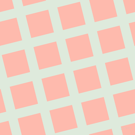 14/104 degree angle diagonal checkered chequered lines, 32 pixel lines width, 80 pixel square size, Apple Green and Melon plaid checkered seamless tileable