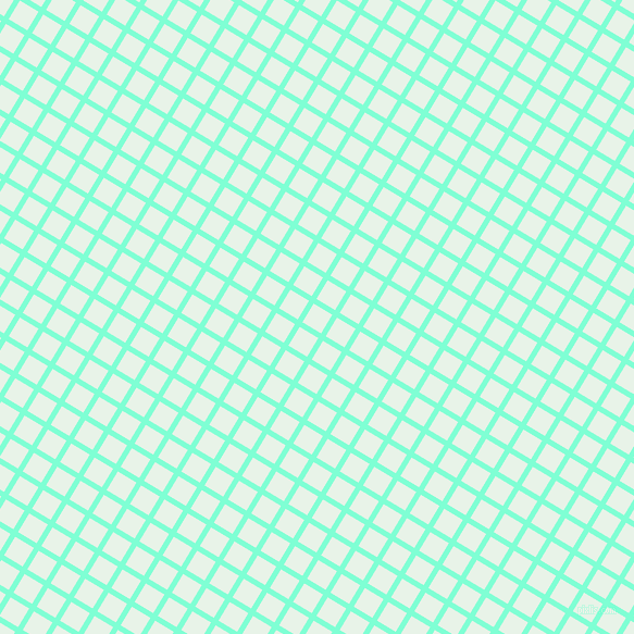 59/149 degree angle diagonal checkered chequered lines, 5 pixel lines width, 20 pixel square size, Aquamarine and Aqua Spring plaid checkered seamless tileable