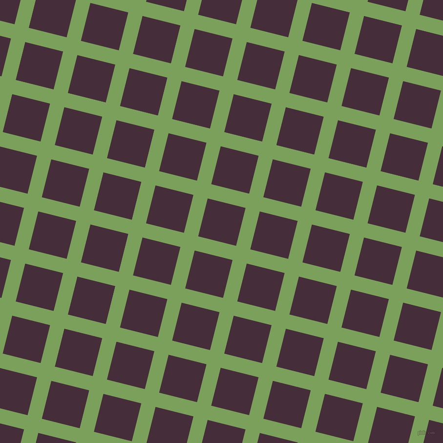 76/166 degree angle diagonal checkered chequered lines, 30 pixel line width, 80 pixel square size, Asparagus and Barossa plaid checkered seamless tileable