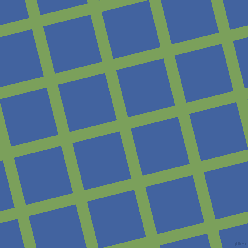 14/104 degree angle diagonal checkered chequered lines, 38 pixel lines width, 160 pixel square size, Asparagus and Mariner plaid checkered seamless tileable