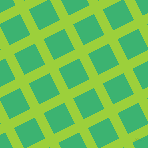 27/117 degree angle diagonal checkered chequered lines, 32 pixel line width, 76 pixel square size, Atlantis and Medium Sea Green plaid checkered seamless tileable