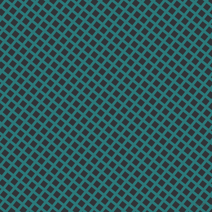 51/141 degree angle diagonal checkered chequered lines, 9 pixel lines width, 19 pixel square size, Atoll and Ebony plaid checkered seamless tileable