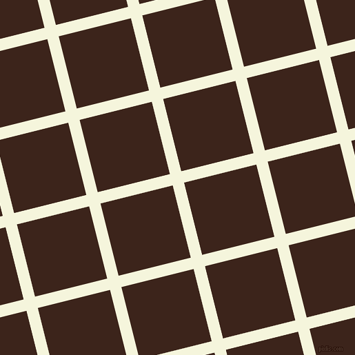 14/104 degree angle diagonal checkered chequered lines, 17 pixel line width, 108 pixel square size, Beige and Brown Pod plaid checkered seamless tileable
