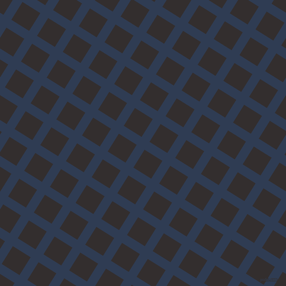58/148 degree angle diagonal checkered chequered lines, 19 pixel lines width, 43 pixel square size, Biscay and Night Rider plaid checkered seamless tileable