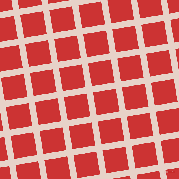 9/99 degree angle diagonal checkered chequered lines, 22 pixel line width, 80 pixel square size, Bizarre and Persian Red plaid checkered seamless tileable