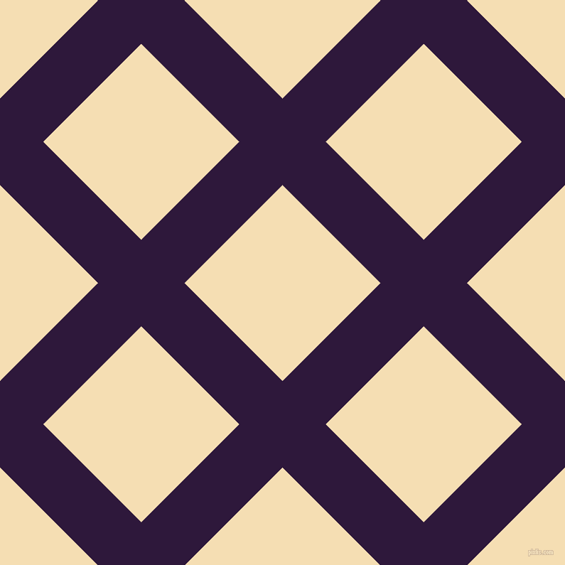 45/135 degree angle diagonal checkered chequered lines, 86 pixel lines width, 195 pixel square size, Blackcurrant and Wheat plaid checkered seamless tileable