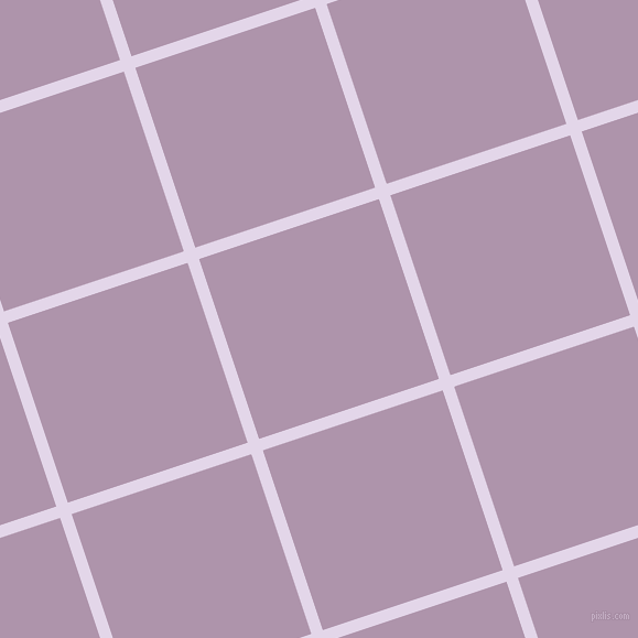 18/108 degree angle diagonal checkered chequered lines, 11 pixel line width, 172 pixel square size, Blue Chalk and London Hue plaid checkered seamless tileable