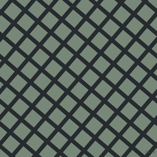 49/139 degree angle diagonal checkered chequered lines, 14 pixel line width, 45 pixel square size, Blue Charcoal and Davy