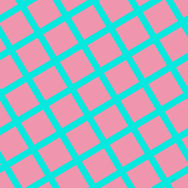31/121 degree angle diagonal checkered chequered lines, 23 pixel lines width, 90 pixel square size, Bright Turquoise and Illusion plaid checkered seamless tileable