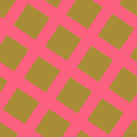 56/146 degree angle diagonal checkered chequered lines, 50 pixel lines width, 111 pixel square size, Brink Pink and Reef Gold plaid checkered seamless tileable