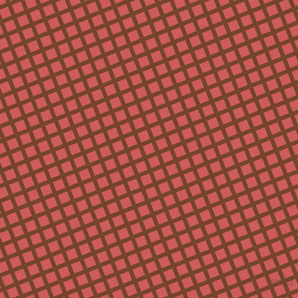22/112 degree angle diagonal checkered chequered lines, 6 pixel lines width, 14 pixel square size, Bull Shot and Indian Red plaid checkered seamless tileable