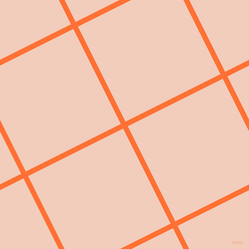 27/117 degree angle diagonal checkered chequered lines, 17 pixel lines width, 349 pixel square size, Burnt Orange and Watusi plaid checkered seamless tileable