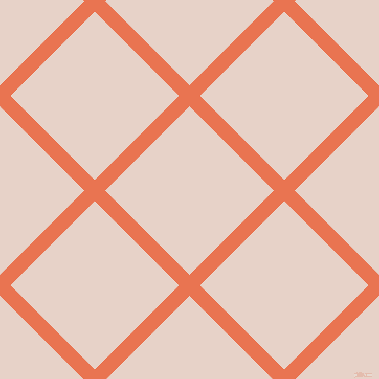 45/135 degree angle diagonal checkered chequered lines, 29 pixel line width, 233 pixel square size, Burnt Sienna and Bizarre plaid checkered seamless tileable