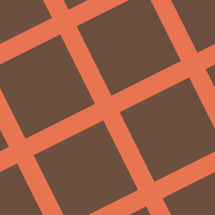 27/117 degree angle diagonal checkered chequered lines, 64 pixel lines width, 271 pixel square size, Burnt Sienna and Spice plaid checkered seamless tileable