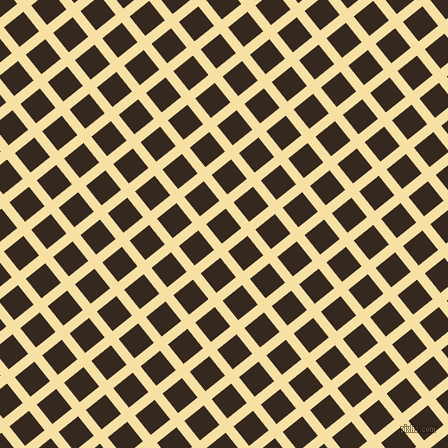 39/129 degree angle diagonal checkered chequered lines, 10 pixel line width, 25 pixel square size, Buttermilk and Cocoa Brown plaid checkered seamless tileable