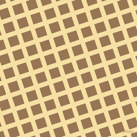 18/108 degree angle diagonal checkered chequered lines, 15 pixel lines width, 32 pixel square size, Buttermilk and Pale Brown plaid checkered seamless tileable