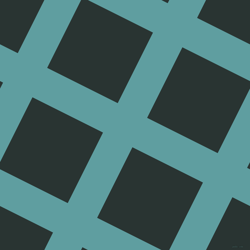 63/153 degree angle diagonal checkered chequered lines, 108 pixel line width, 259 pixel square size, Cadet Blue and Aztec plaid checkered seamless tileable