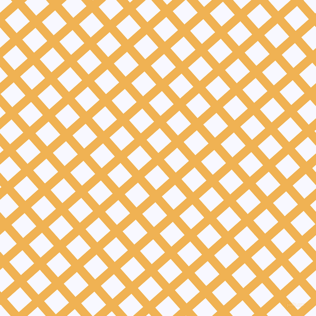 42/132 degree angle diagonal checkered chequered lines, 17 pixel line width, 35 pixel square size, Casablanca and Ghost White plaid checkered seamless tileable