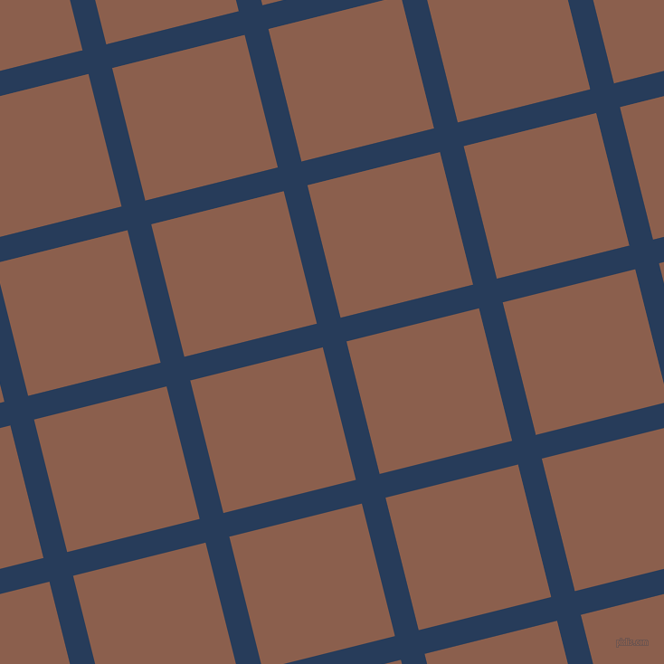 14/104 degree angle diagonal checkered chequered lines, 27 pixel line width, 151 pixel square size, Catalina Blue and Spicy Mix plaid checkered seamless tileable