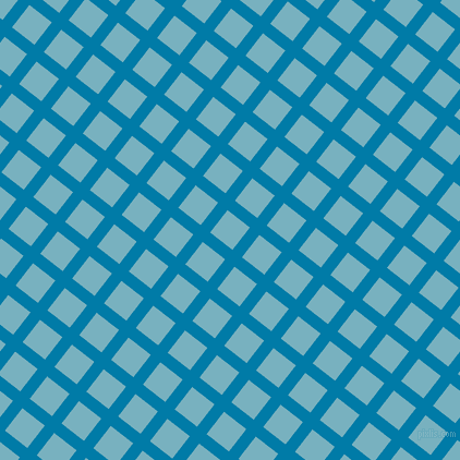 52/142 degree angle diagonal checkered chequered lines, 11 pixel line width, 26 pixel square size, Cerulean and Glacier plaid checkered seamless tileable