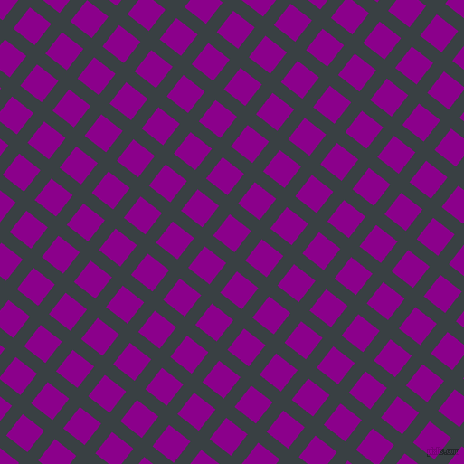 52/142 degree angle diagonal checkered chequered lines, 15 pixel line width, 30 pixel square size, Charade and Dark Magenta plaid checkered seamless tileable