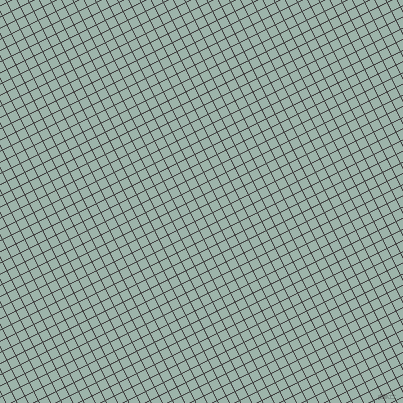 27/117 degree angle diagonal checkered chequered lines, 2 pixel line width, 18 pixel square size, Charcoal and Skeptic plaid checkered seamless tileable