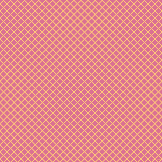 45/135 degree angle diagonal checkered chequered lines, 3 pixel lines width, 16 pixel square size, Chardonnay and Pale Violet Red plaid checkered seamless tileable