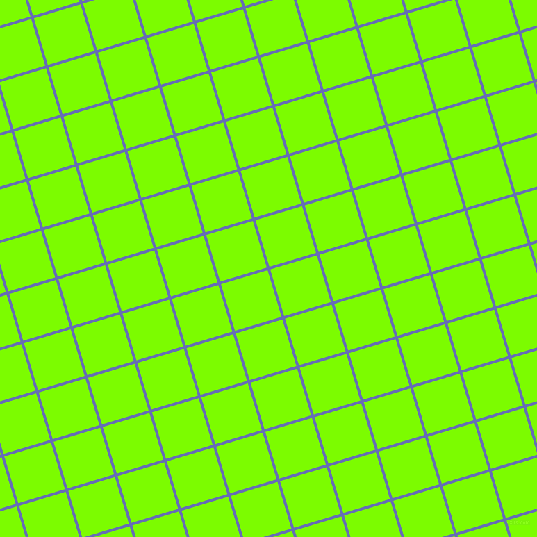 17/107 degree angle diagonal checkered chequered lines, 4 pixel line width, 70 pixel square size, Chetwode Blue and Lawn Green plaid checkered seamless tileable