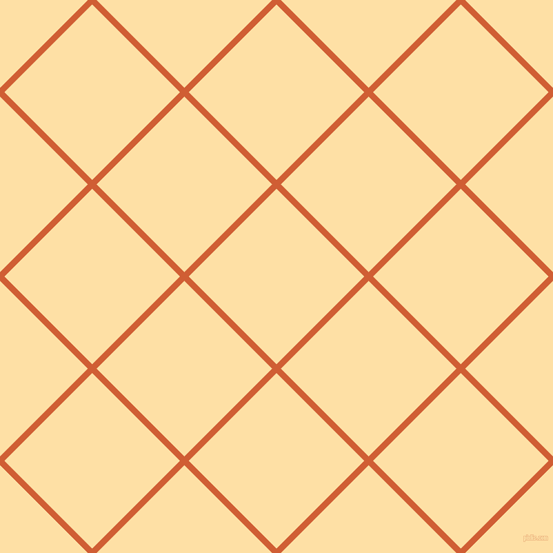 45/135 degree angle diagonal checkered chequered lines, 9 pixel line width, 180 pixel square size, Chilean Fire and Cape Honey plaid checkered seamless tileable