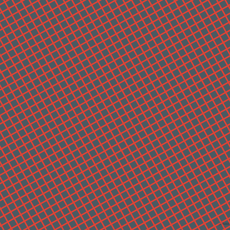 29/119 degree angle diagonal checkered chequered lines, 5 pixel lines width, 21 pixel square size, Cinnabar and Fiord plaid checkered seamless tileable