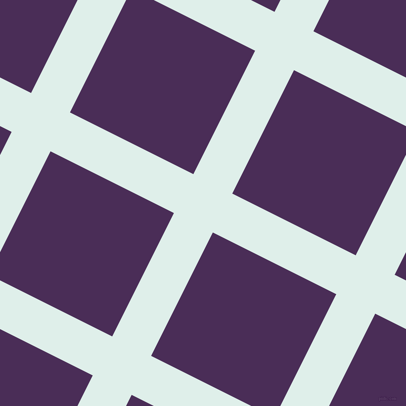 63/153 degree angle diagonal checkered chequered lines, 88 pixel line width, 279 pixel square size, Clear Day and Scarlet Gum plaid checkered seamless tileable