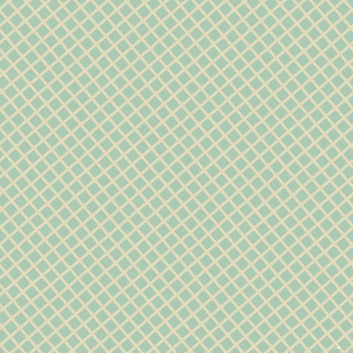 41/131 degree angle diagonal checkered chequered lines, 6 pixel line width, 20 pixel square size, Coconut Cream and Gum Leaf plaid checkered seamless tileable