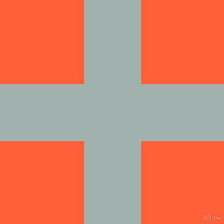 checkered chequered horizontal vertical lines, 118 pixel line width, 345 pixel square size, Conch and Outrageous Orange plaid checkered seamless tileable