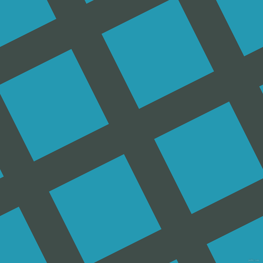 27/117 degree angle diagonal checkered chequered lines, 110 pixel line width, 274 pixel square size, Corduroy and Pelorous plaid checkered seamless tileable
