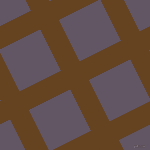 27/117 degree angle diagonal checkered chequered lines, 68 pixel lines width, 150 pixel square size, Dark Brown and Fedora plaid checkered seamless tileable