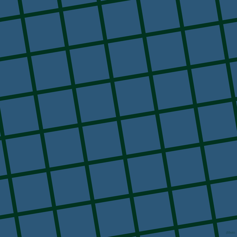 9/99 degree angle diagonal checkered chequered lines, 16 pixel line width, 141 pixel square size, Dark Green and Venice Blue plaid checkered seamless tileable