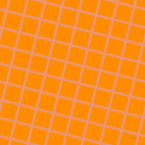 76/166 degree angle diagonal checkered chequered lines, 8 pixel line width, 51 pixel square size, Dark Salmon and Dark Orange plaid checkered seamless tileable