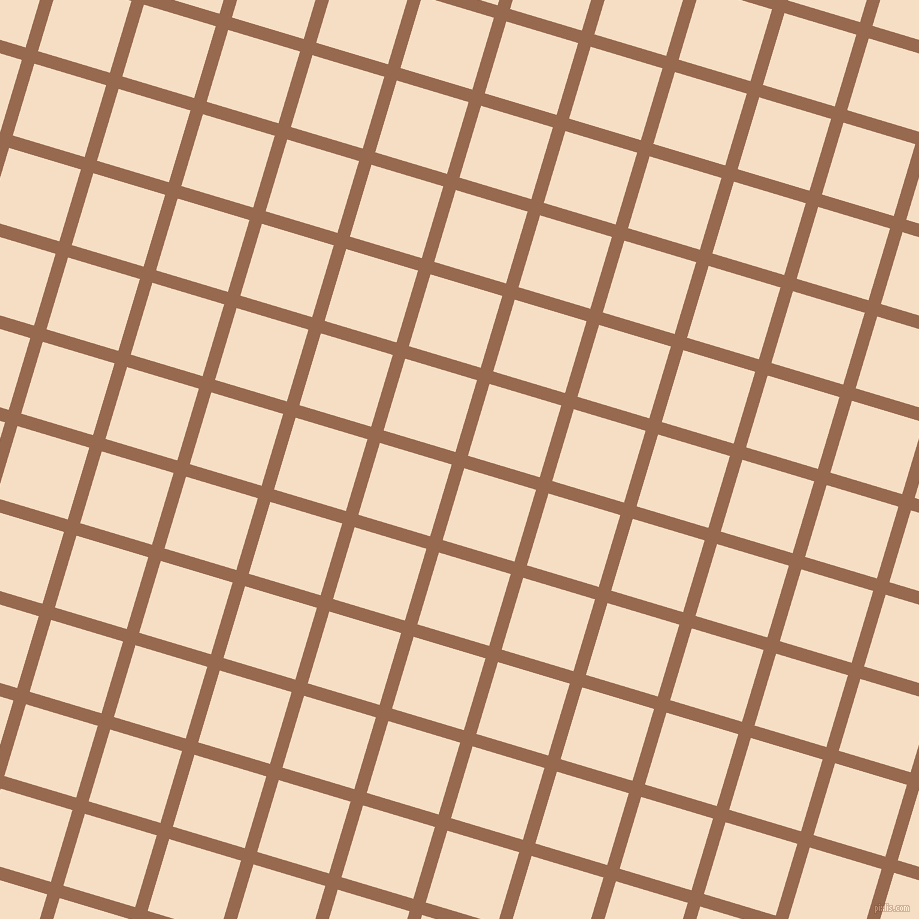 73/163 degree angle diagonal checkered chequered lines, 13 pixel line width, 75 pixel square size, Dark Tan and Sazerac plaid checkered seamless tileable